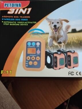 2pk Dog Wireless Fence Training Barking Collar 3-in-1 Pet System For 2 Dogs